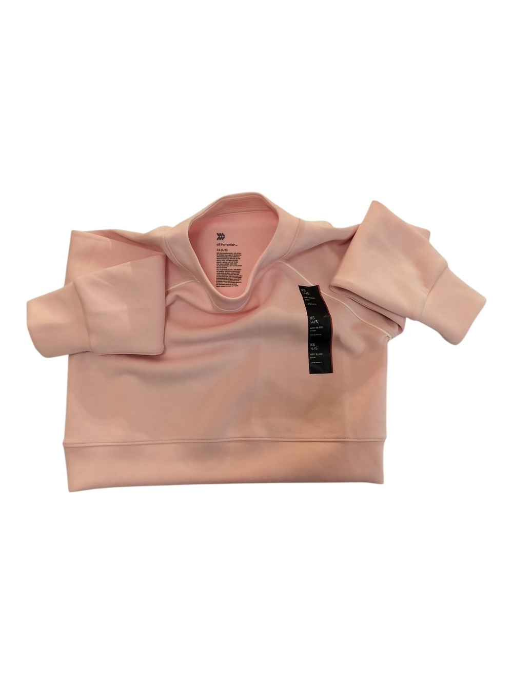 All in Motion Girls XS (4/5) Light Pink Airy Fleece Pullover Sweatshirt